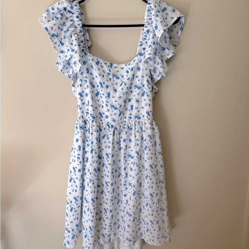 Short Floral Sundress with Open Back!